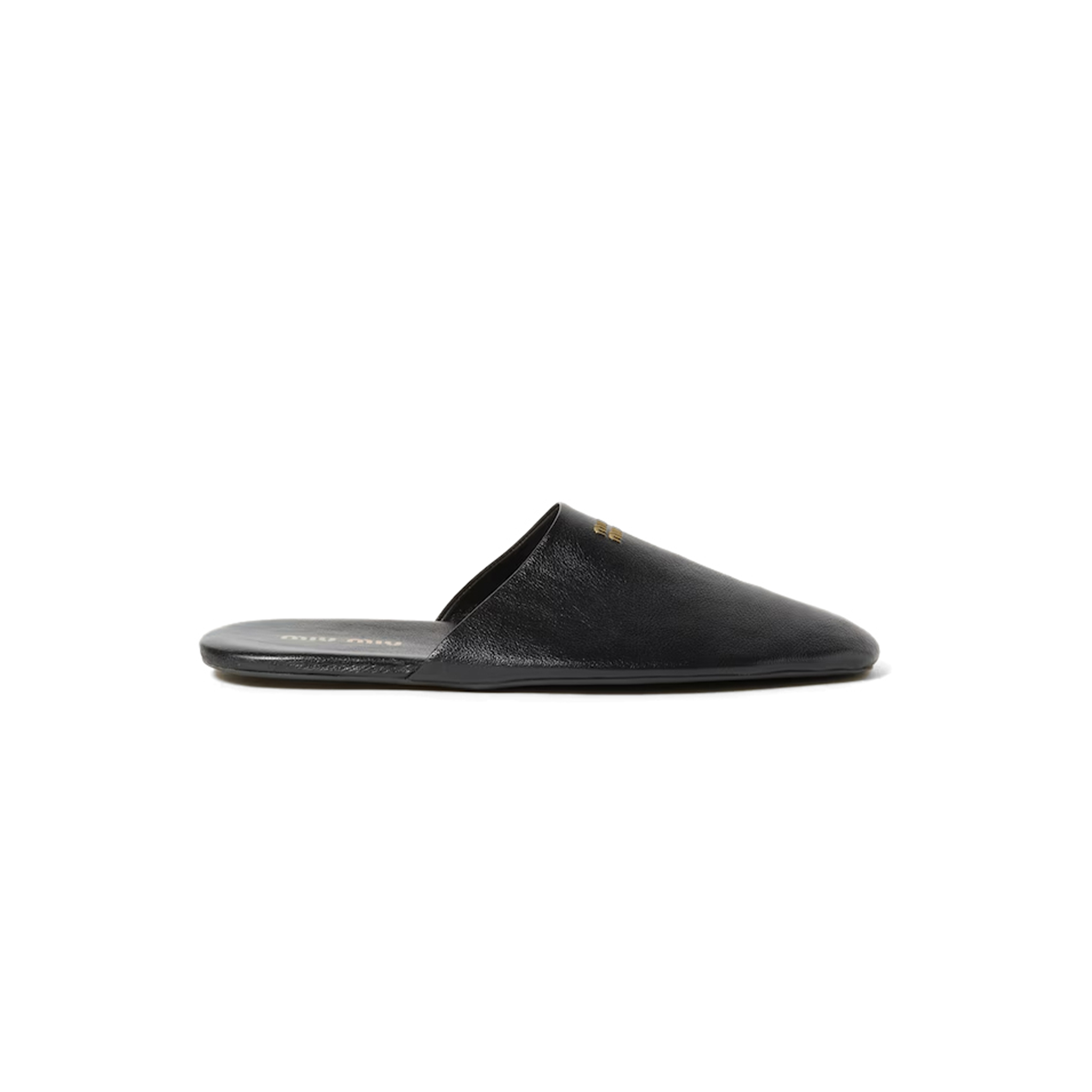 MIU MIU LEATHER SLIPPERS 5S322E
